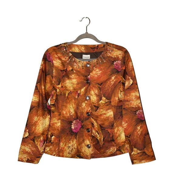 CHICO'S NEW $149 Embellished Neck Button Down Jacket Chico's 0 / US Small - Picture 1 of 4